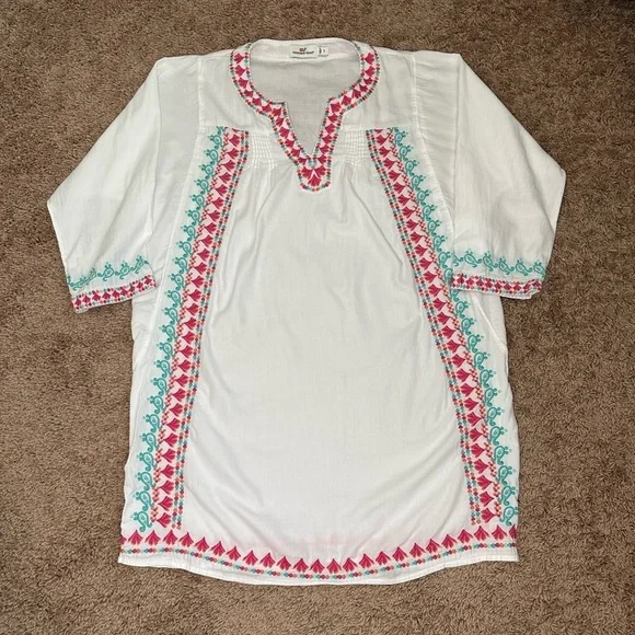 Vineyard Vines Embroidered Tunic Cover Up Size Small - Picture 11 of 13